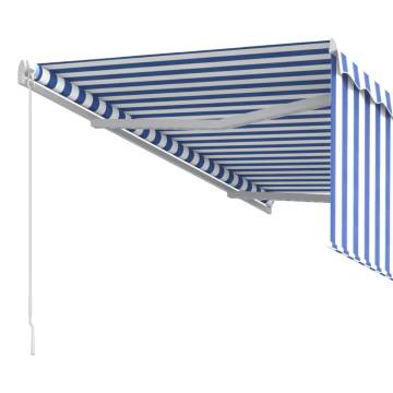 Manual Retractable Awning 3x2.5m Blue & White | Hipomarket