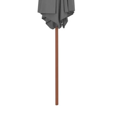 Outdoor Parasol with Wooden Pole 270 cm - Anthracite Shade