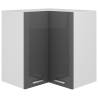 High Gloss Grey Hanging Corner Cabinet | 57x57x60 cm