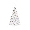 Artificial Half Pre-lit Christmas Tree with Ball Set White 150 cm Colour white and rose Size 150 x 95 cm Quantity in Package 1 Number of Branch Tips 