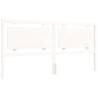 Stylish White Bed Frame with Headboard - 200x200 cm Solid Wood