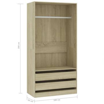 Wardrobe Sonoma Oak 100x50x200 cm - Stylish Storage Solution