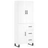 Stylish Highboard High Gloss White - 69.5x34x180 cm