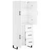 Stylish Highboard High Gloss White - 69.5x34x180 cm