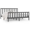 Grey Solid Wood Bed Frame 200x200 cm - Timeless Design