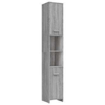 Bathroom Cabinet Grey Sonoma 30x30x183.5 cm - Stylish Storage