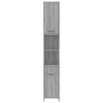 Bathroom Cabinet Grey Sonoma 30x30x183.5 cm - Stylish Storage