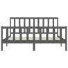 Grey Solid Wood Bed Frame 200x200 cm - Timeless Design