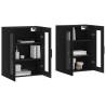 Elegant Wall Mounted Cabinets - 2 pcs Black Engineered Wood