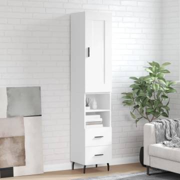 Stylish Highboard White 180 cm - Durable Engineered Wood