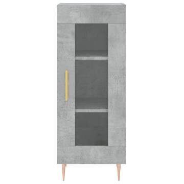 Stylish Highboard in Concrete Grey - 34.5x34x180 cm