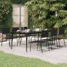 Garden Dining Table Black 200x100 cm - Steel & Glass | HipoMarket