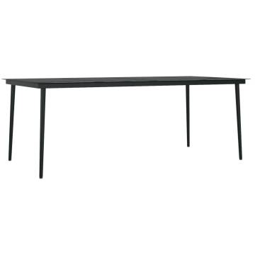 Garden Dining Table Black 200x100 cm - Steel & Glass | HipoMarket