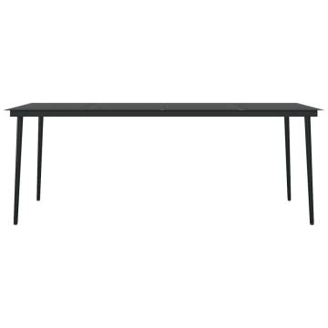 Garden Dining Table Black 200x100 cm - Steel & Glass | HipoMarket