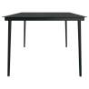 Garden Dining Table Black 200x100 cm - Steel & Glass | HipoMarket