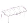 Garden Dining Table Black 200x100 cm - Steel & Glass | HipoMarket