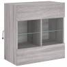 TV Wall Cabinet with LED Lights - Grey Sonoma 58.5x30x60.5 cm