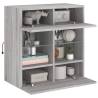 TV Wall Cabinet with LED Lights - Grey Sonoma 58.5x30x60.5 cm