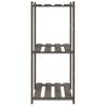 3-Tier Storage Rack Grey - Solid Pine Wood | Hipomarket UK