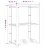 3-Tier Storage Rack Grey - Solid Pine Wood | Hipomarket UK