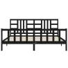 Black Bed Frame with Headboard 200x200 cm - Solid Pinewood