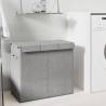 Foldable Laundry Hamper - Grey Faux Linen Fabric | Hipomarket UK