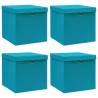 Storage Boxes with Lids 4 pcs Baby Blue 32x32x32 cm Fabric Colour baby blue with lids Quantity in Package 4 Number of 1 