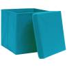 Storage Boxes with Lids | 4 pcs Baby Blue - 32x32 cm