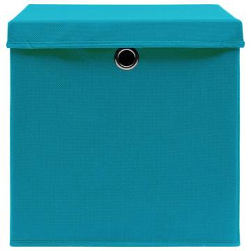 Storage Boxes with Lids | 4 pcs Baby Blue - 32x32 cm