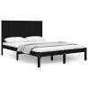 Black Solid Wood Pine Bed Frame 140x200 cm - Hipomarket