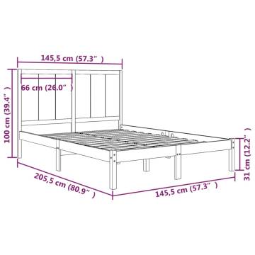 Black Solid Wood Pine Bed Frame 140x200 cm - Hipomarket