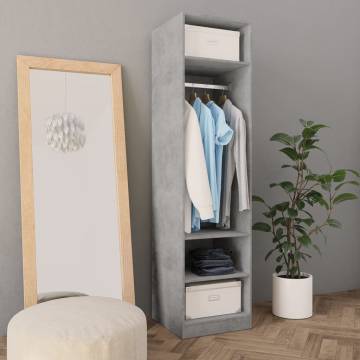 Stylish Concrete Grey Wardrobe - 50x50x200 cm Engineered Wood