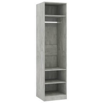 Stylish Concrete Grey Wardrobe - 50x50x200 cm Engineered Wood