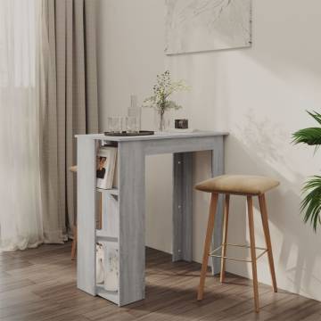 Bar Table with Shelf Grey Sonoma - Stylish & Space-Saving