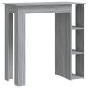 Bar Table with Shelf Grey Sonoma - Stylish & Space-Saving