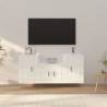 3 Piece High Gloss White TV Cabinet Set - Hipomarket