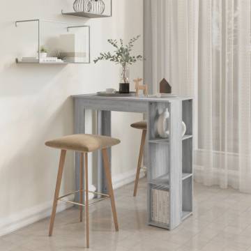 Bar Table with Shelf Grey Sonoma - Stylish & Space-Saving