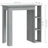 Bar Table with Shelf Grey Sonoma - Stylish & Space-Saving