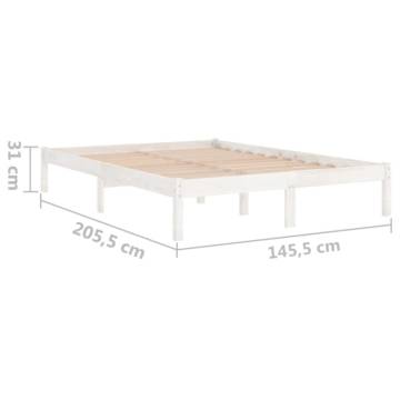 White Solid Wood Pine Bed Frame 140x200 cm - Hipomarket