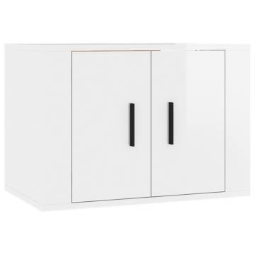 3 Piece High Gloss White TV Cabinet Set - Hipomarket