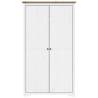 Wardrobe BODO: Classic White & Brown Solid Pine, 101x52x176.5 cm