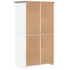 Wardrobe BODO: Classic White & Brown Solid Pine, 101x52x176.5 cm