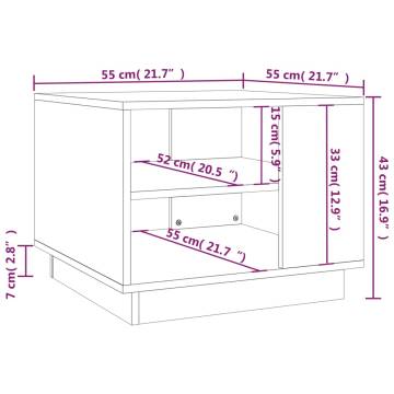 Sonoma Oak Coffee Table 55x55 cm - Modern & Durable Design