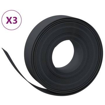 Garden Edgings 3 pcs Black 10m 15cm Polyethylene - HipoMarket