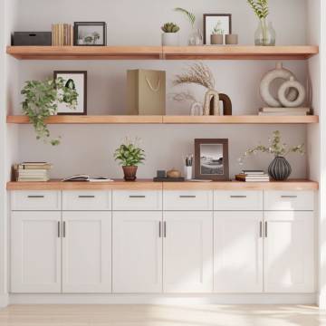 Light Brown Wall Shelf - Solid Oak Wood, Unique & Versatile