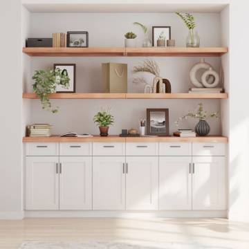 Light Brown Wall Shelf - Solid Oak Wood, Unique & Versatile