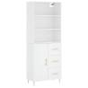 Stylish Highboard White 69.5x34x180 cm - Durable Engineered Wood