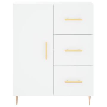 Stylish Highboard White 69.5x34x180 cm - Durable Engineered Wood