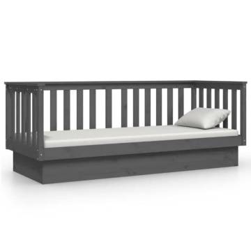 Day Bed Grey 90x190 cm Solid Wood Pine - Versatile & Stylish