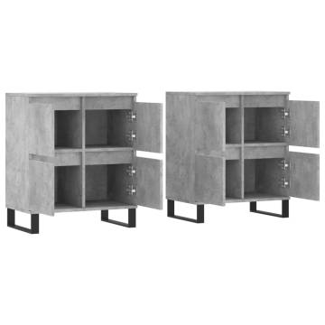 2 pcs Concrete Grey Sideboards - Durable & Stylish | HipoMarket